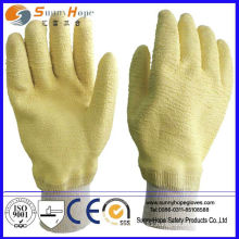 Crinkle finish latex coated with knit wrist latex glove